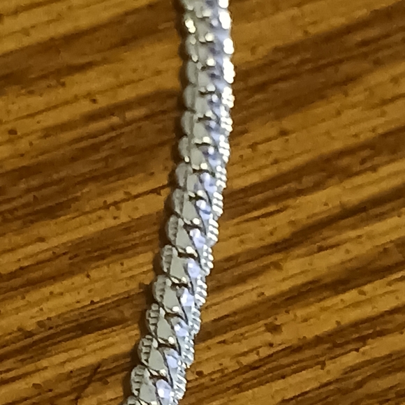 Sterling Silver chain 20" (Sideways flat links) - Picture 3 of 4